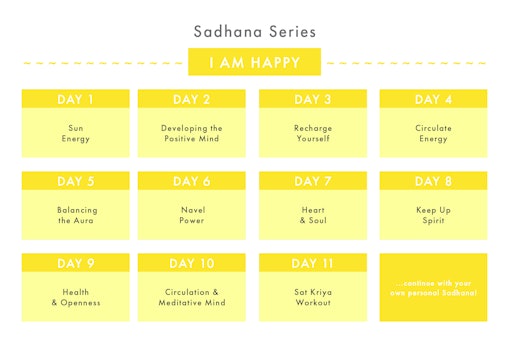 I AM HAPPY Sadhana Series Calendar