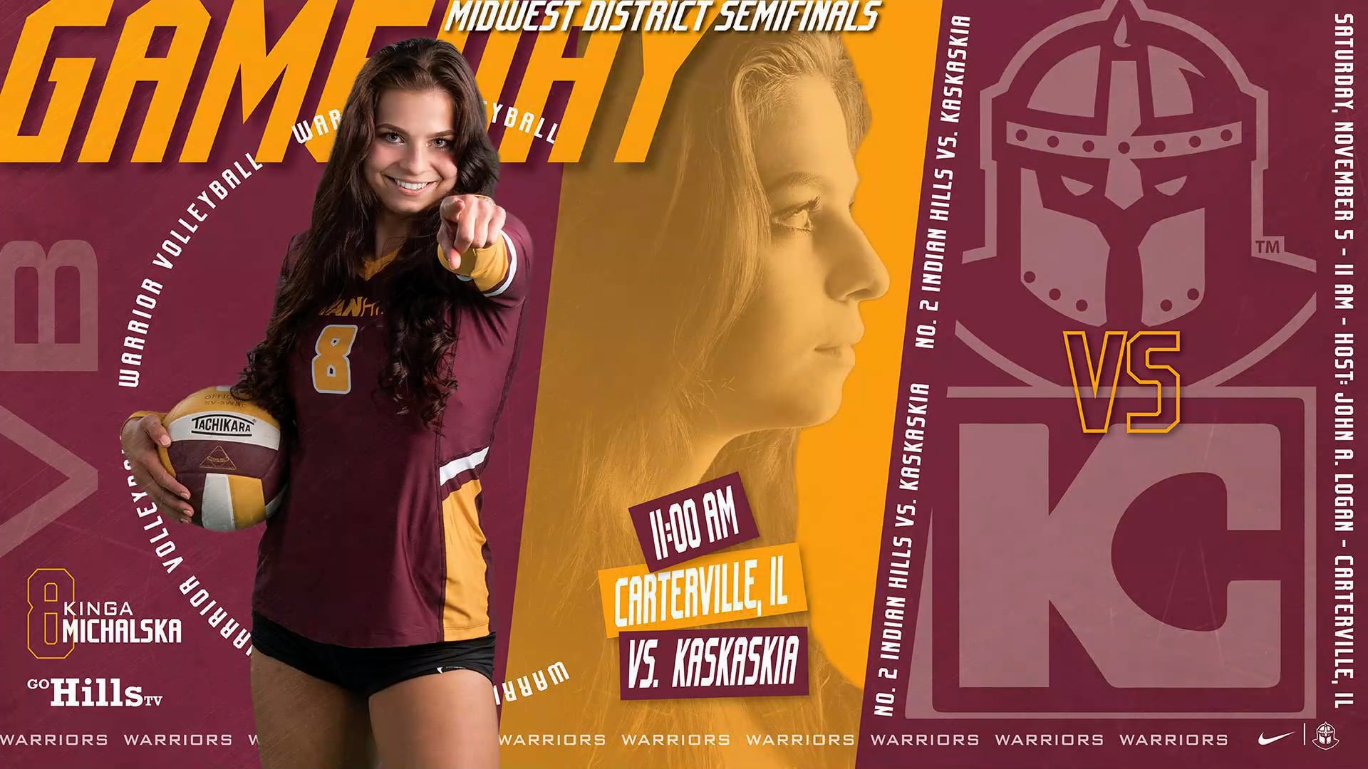 NJCAA Midwest District Semifinals 11-5-22 IHCC Volleyball vs Kaskaskia