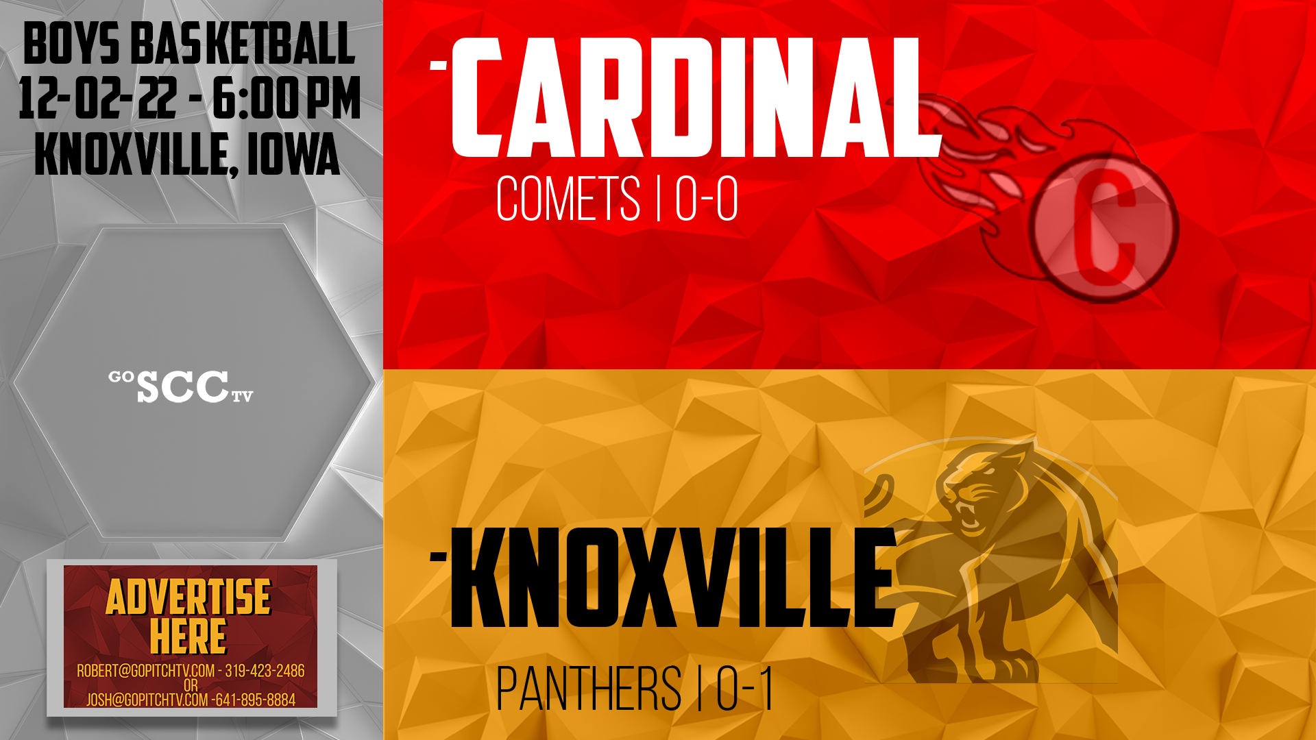 Knoxville Boys Basketball vs Cardinal 12-2-22