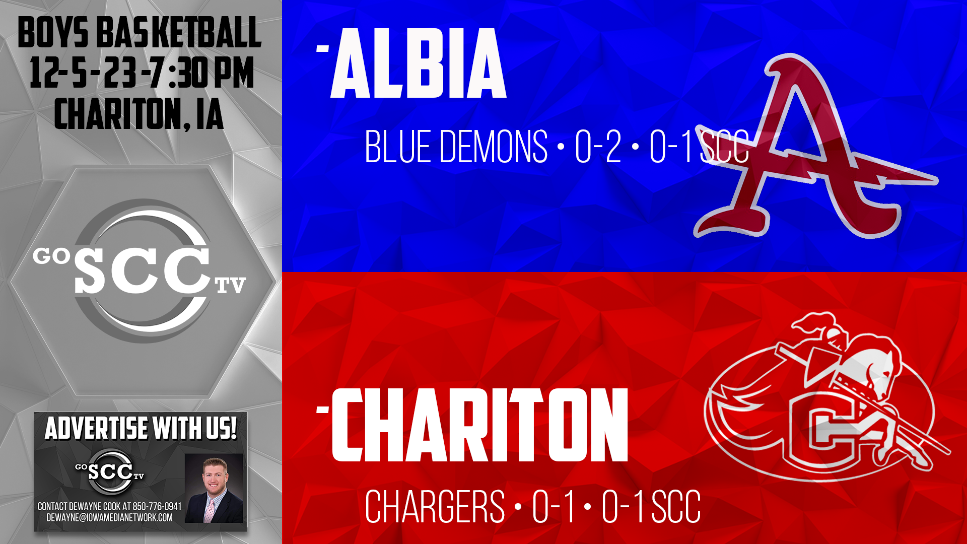 Chariton Boys Basketball vs Albia 12-5-23