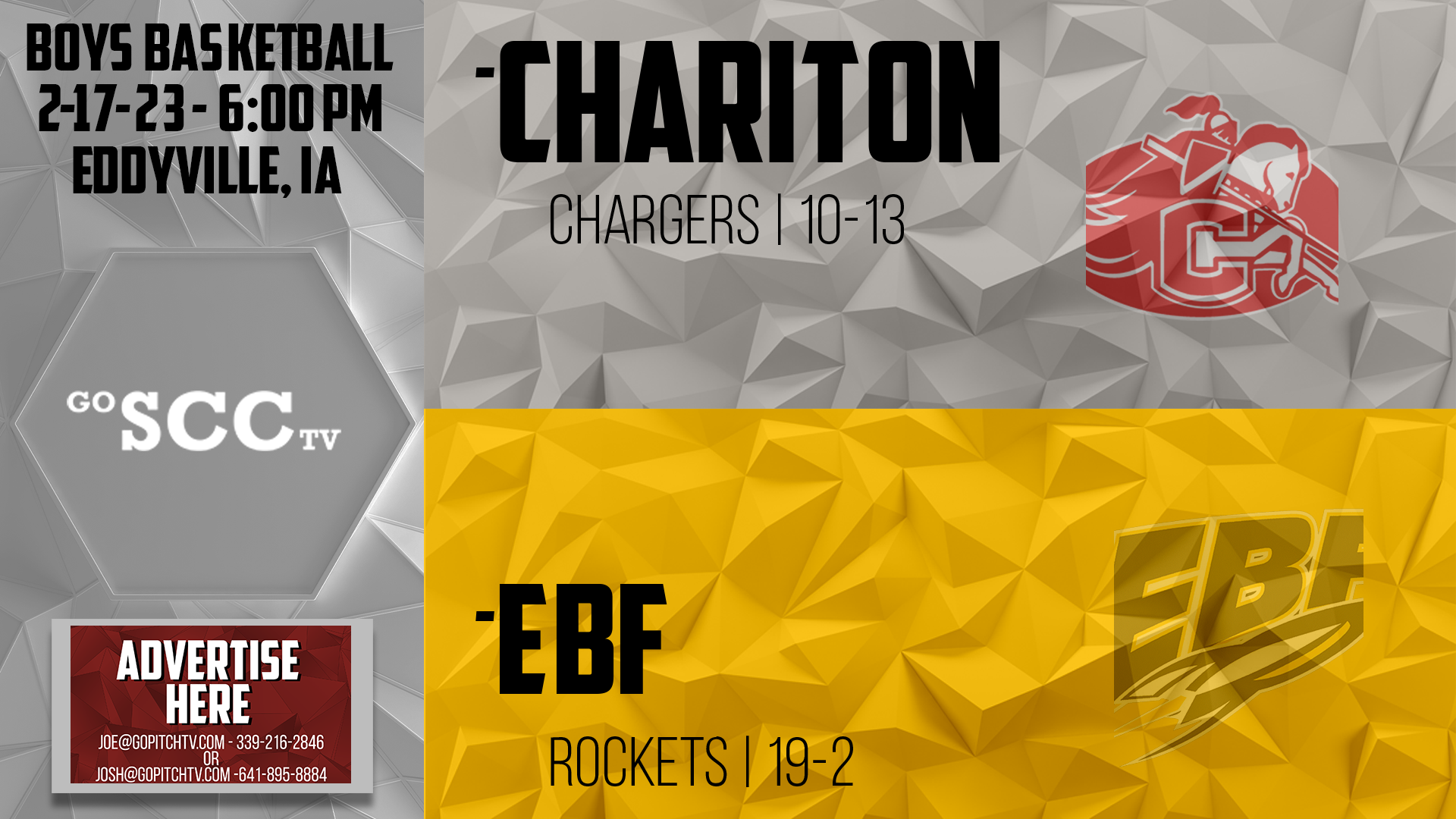 EBF Boys Basketball vs Chariton Class 2A-7 Round Two