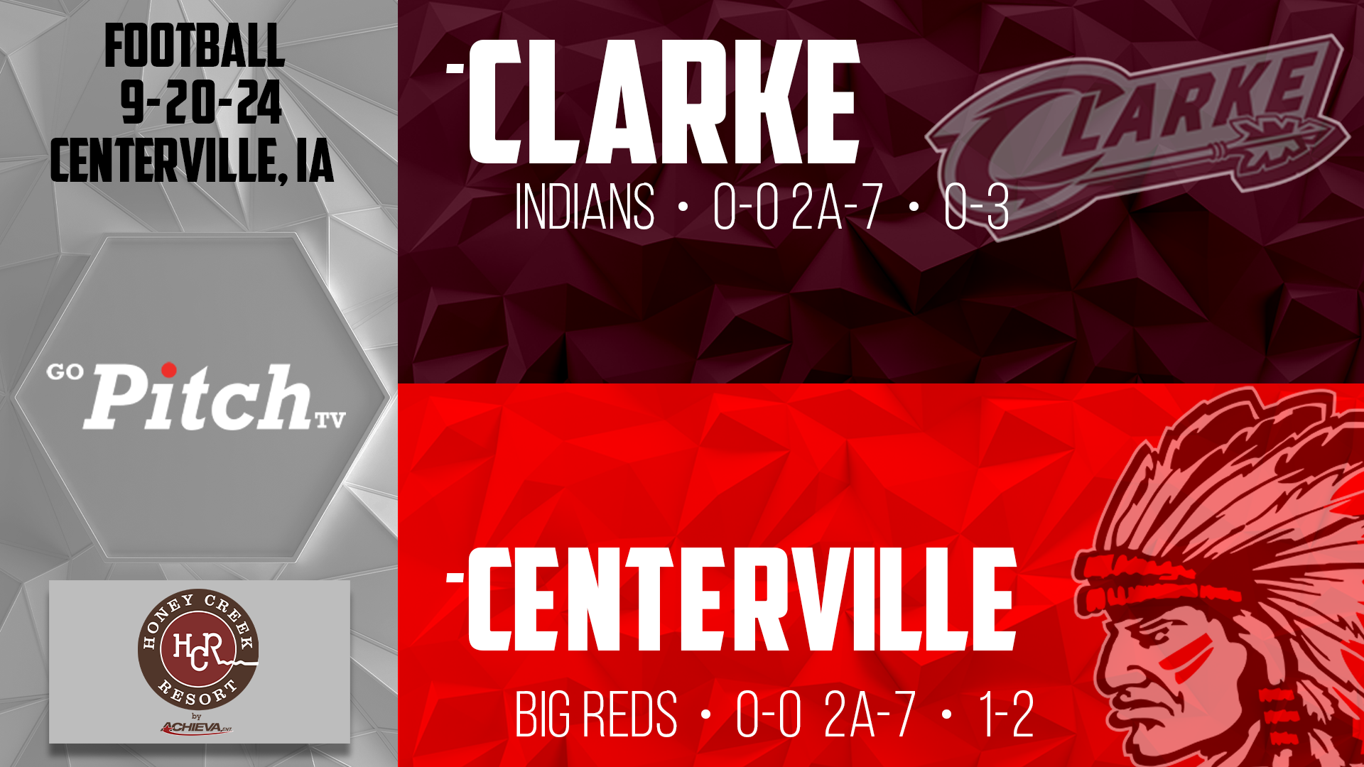 Centerville Football vs Clarke 9-20-24 Paper Hat Night