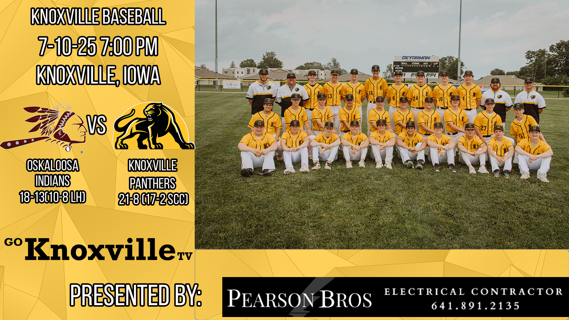 Knoxville vs Oskaloosa Baseball Post Season 7-10-26