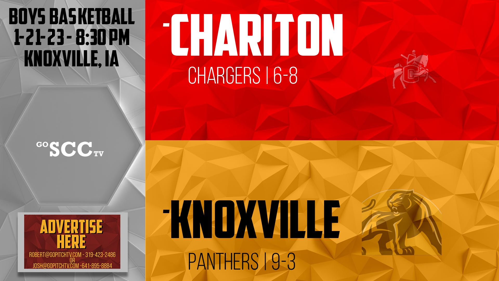 Knoxville Boys Basketball vs Chariton 1-23-23