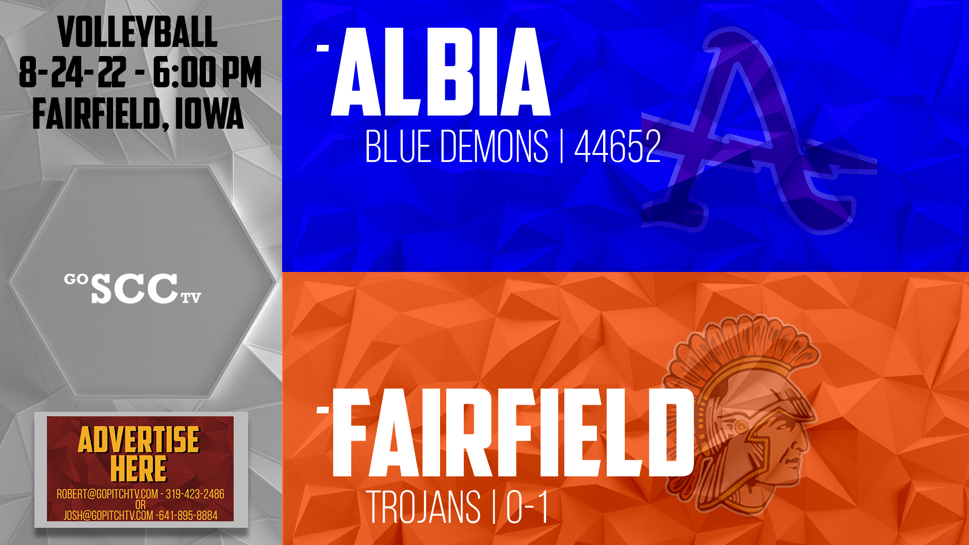Albia Volleyball @ Fairfield 8-25-22