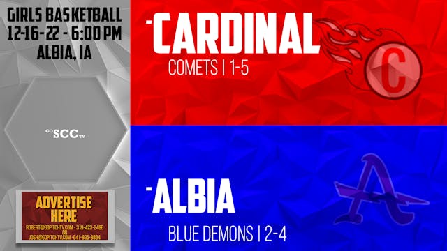 Albia Girls Basketball vs Cardinal 12...