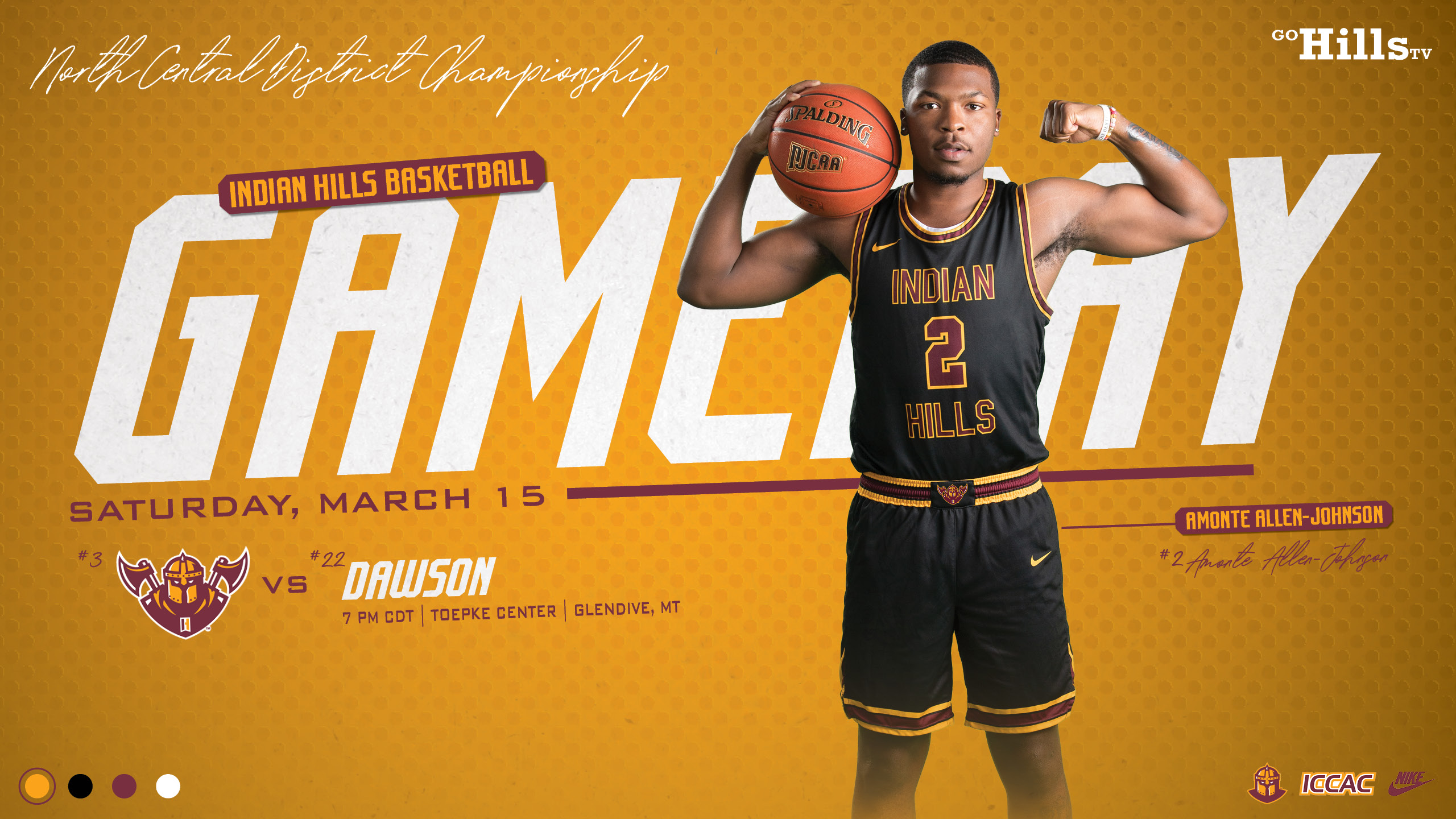 NJCAA North Central District Championship:  IHCC Men's Basketball vs Dawson