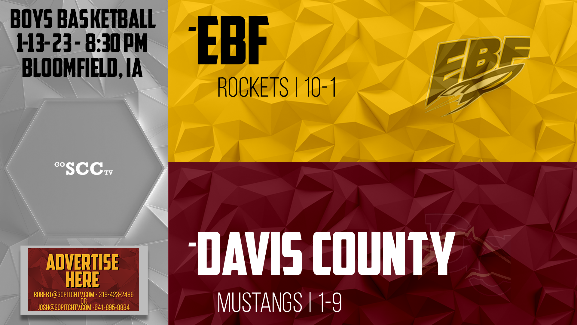 Davis County Boys Basketball vs EBF 1-13-23