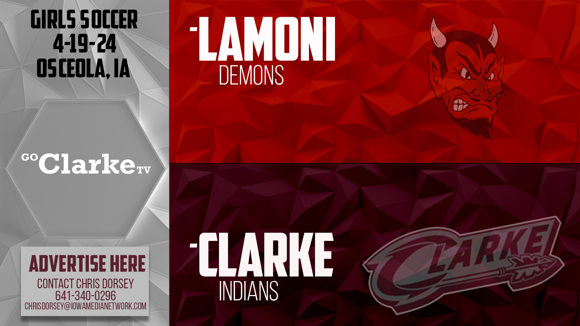 4-19-24 Clarke Girls Soccer vs Lamoni