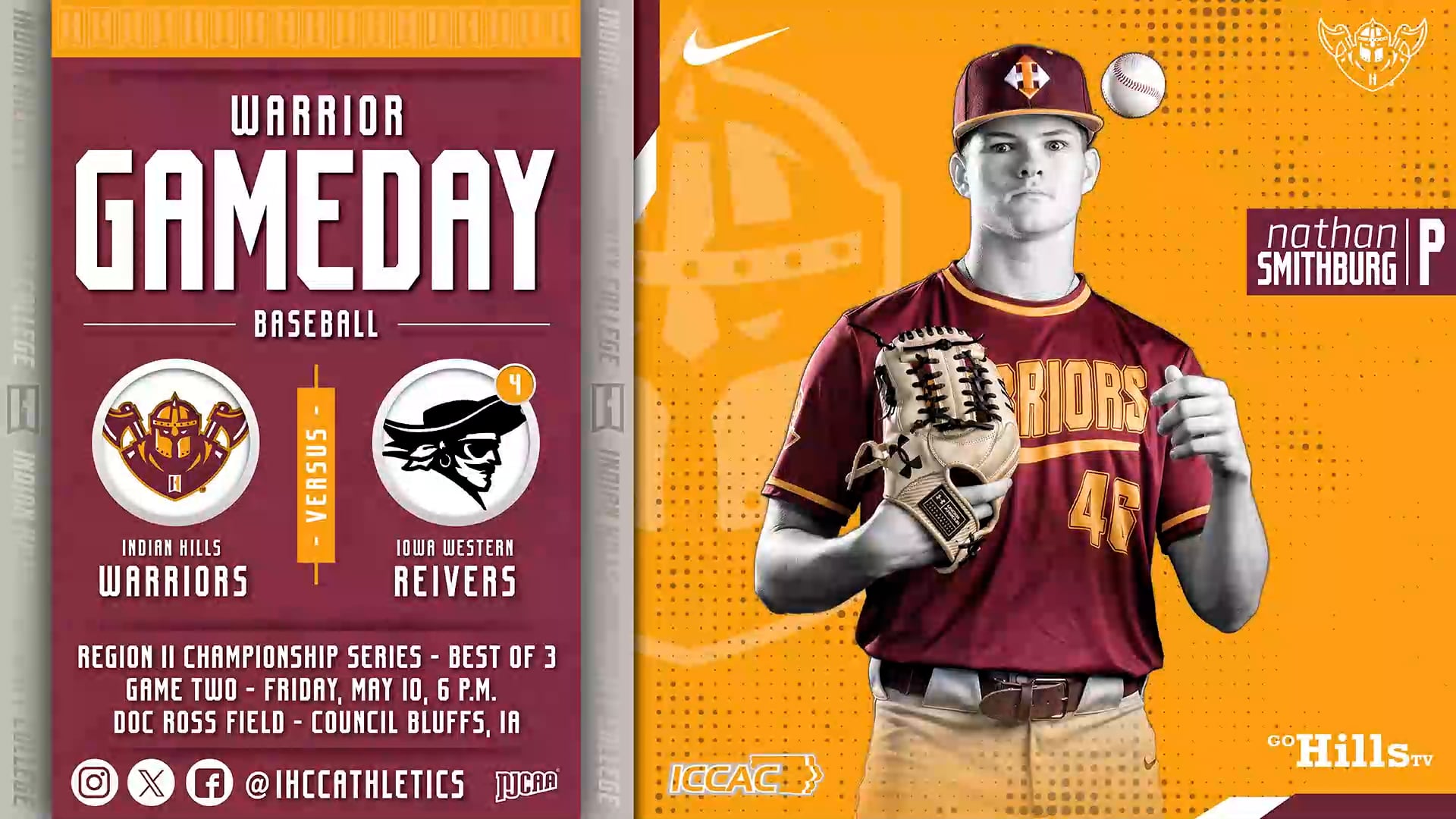 NJCAA Region XI Tournament 5-10-24 IHCC Baseball vs Iowa Western Game 2