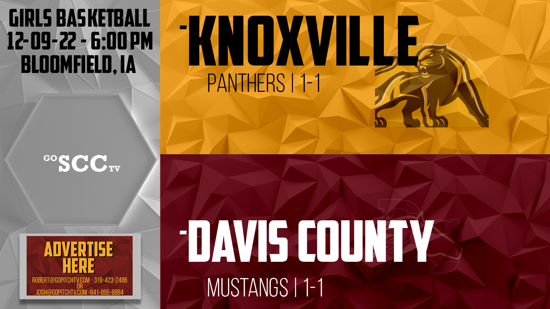 Davis County Girls Basketball vs Knoxville 12-9-22