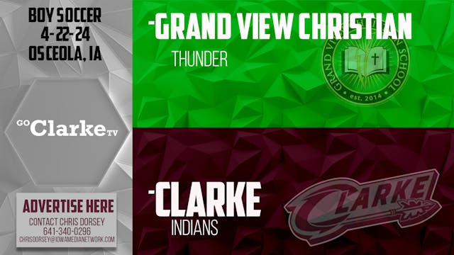 4-22-24 Clarke Boys Soccer vs Grand V...