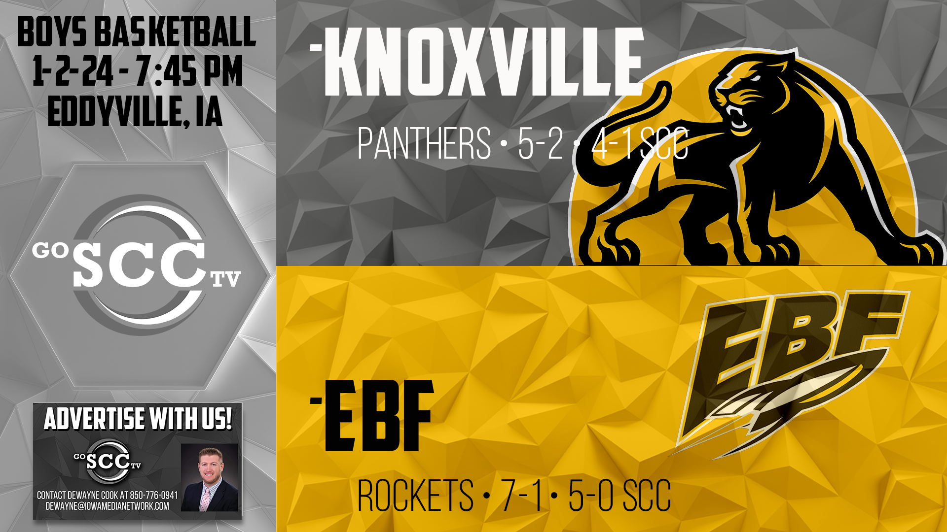 EBF Boys Basketball vs Knoxville 1-2-24