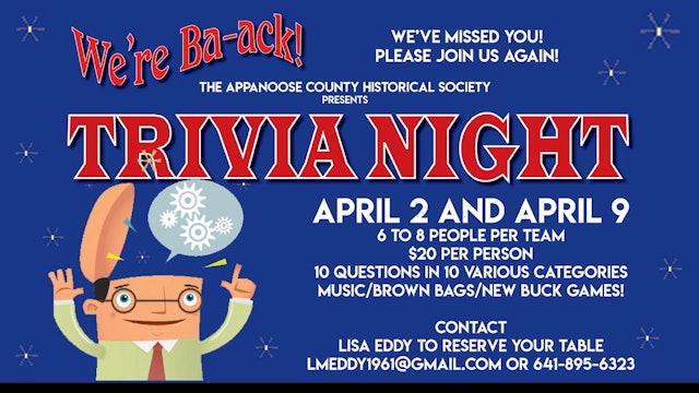 Trivia Night is back starting this weekend!
