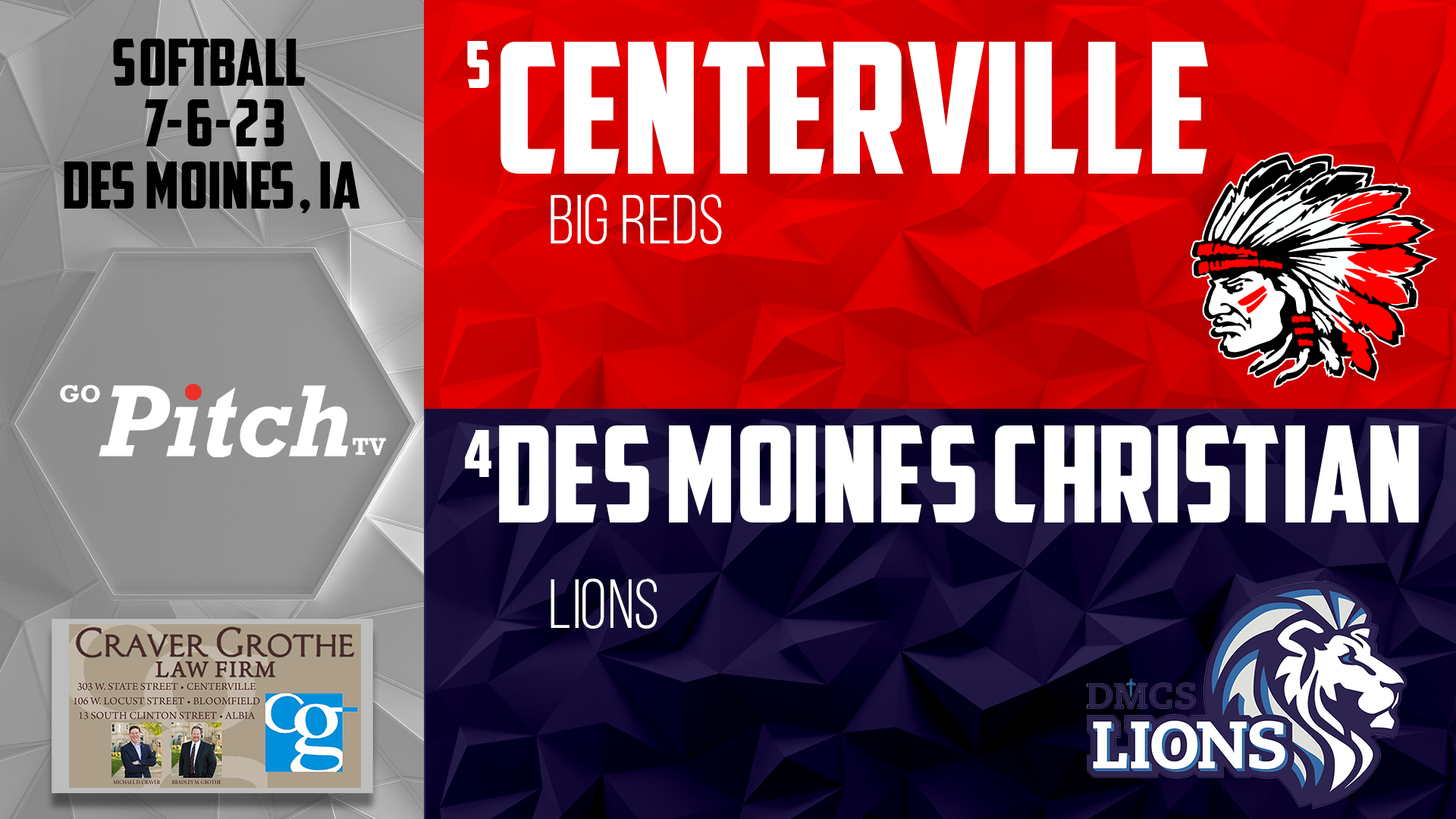 Centerville Softball @ Des Moines Christian Post Season 7-6-23