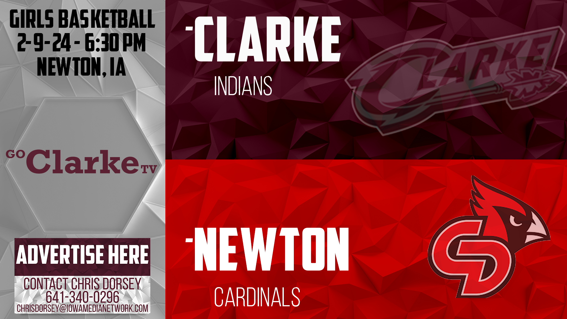 Clarke Girls Basketball @ Newton 2-9-24