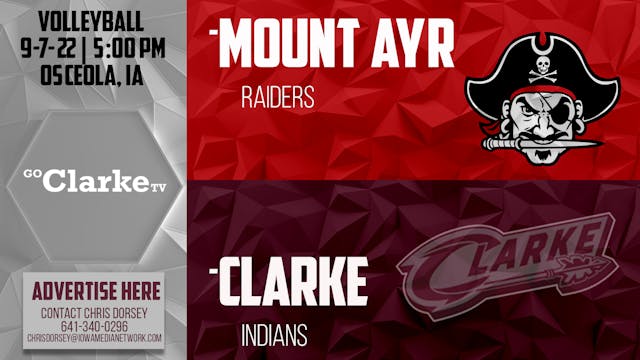 Clarke Volleyball vs Mount Ayr 9-7-23