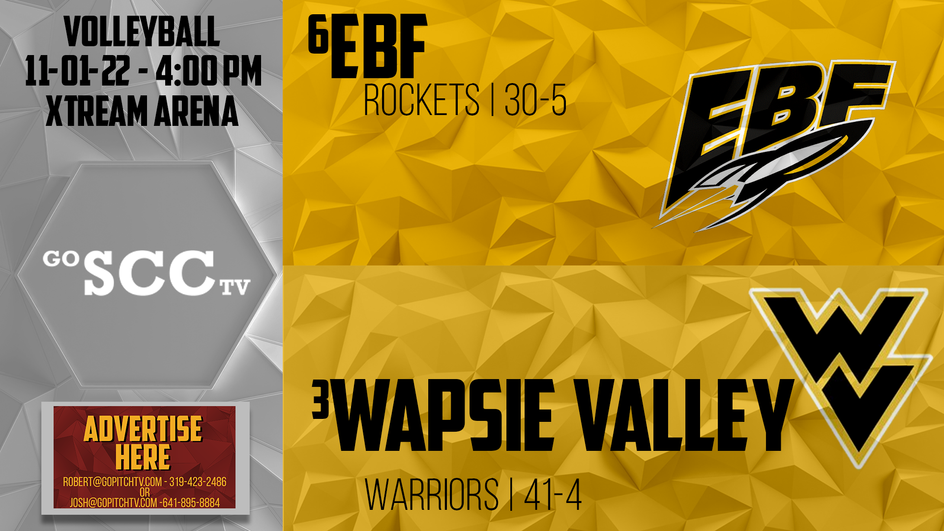 STATE - EBF Volleyball vs Wapsie Valley 11-1-22