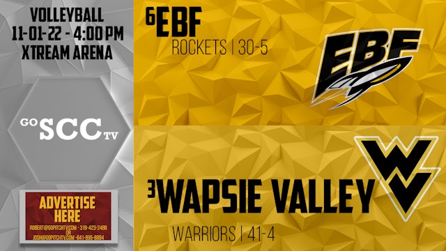 STATE - EBF Volleyball vs Wapsie Valley 11-1-22