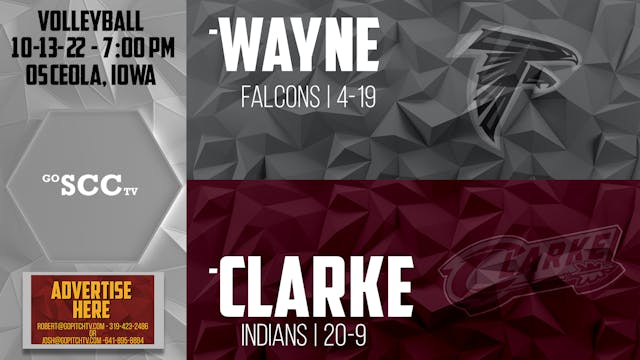 Clarke Volleyball vs Wayne 10-13-22