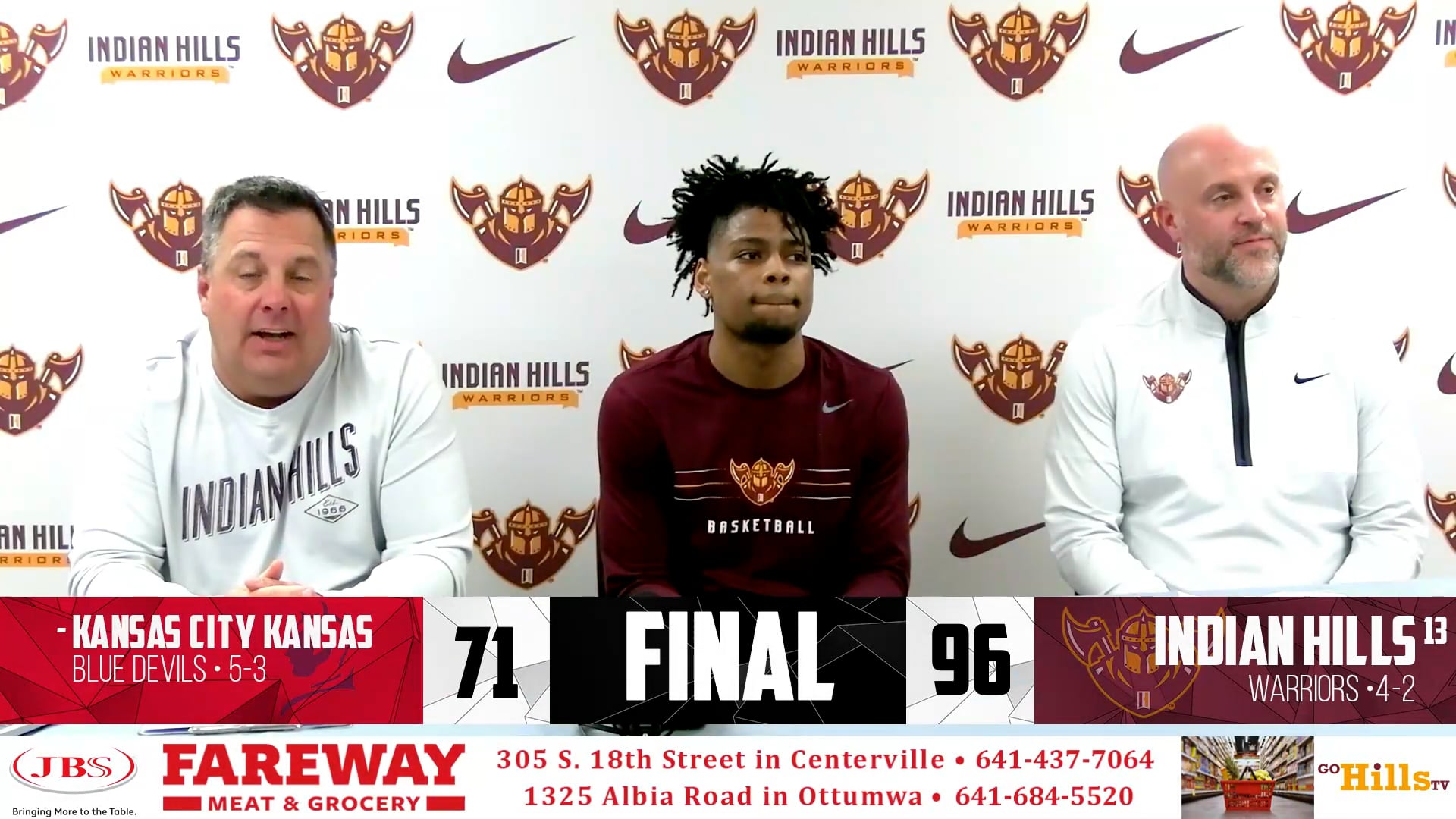 11-21-23 IHCC Men's Basketball vs Kansas City Kansas Post Game Interview