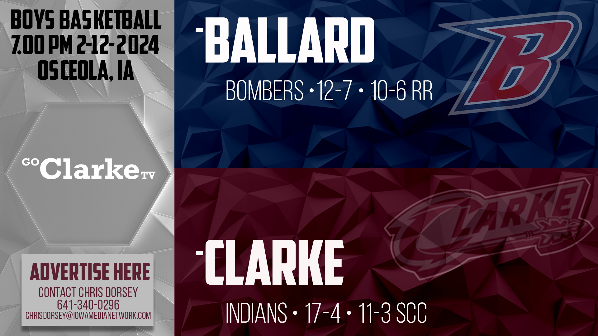 Clarke Boys Basketball vs Ballard 2-12-24