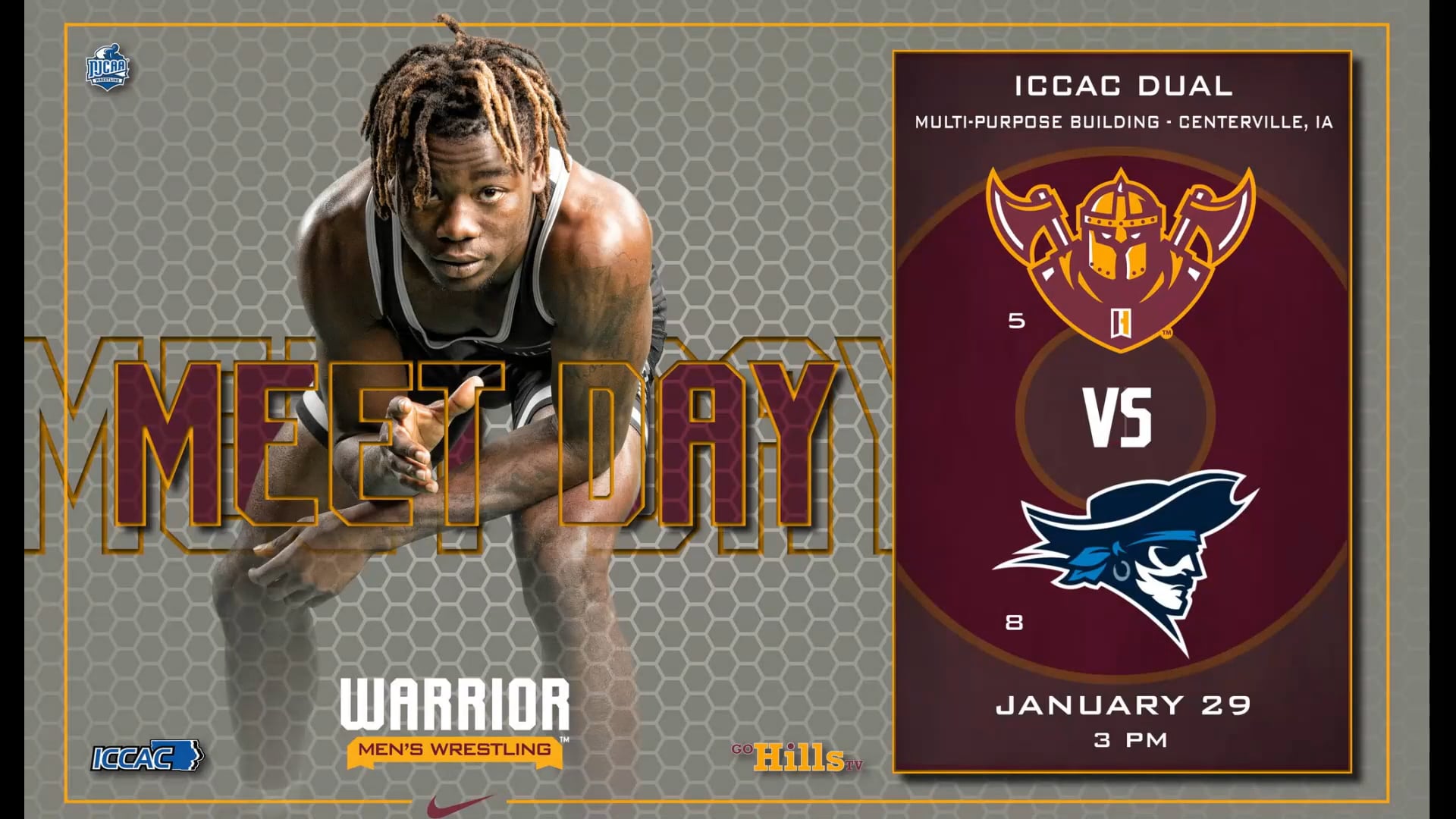 1-29-22 IHCC Men's Wrestling vs Iowa Western