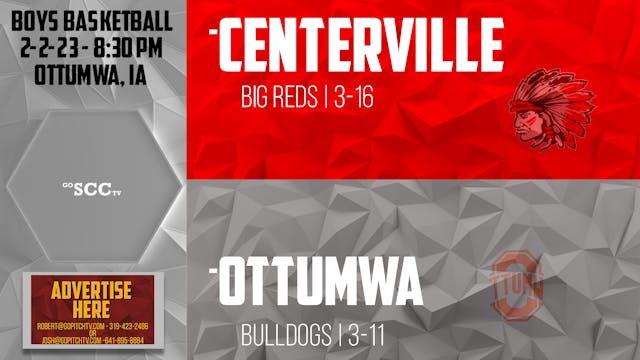 Centerville Boys Basketball vs Ottumw...