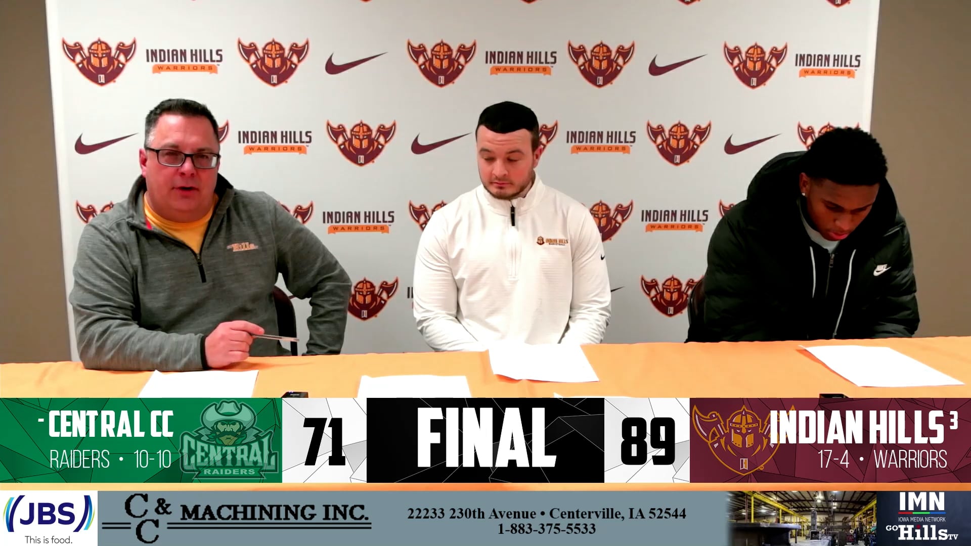 1-24-25 IHCC Men's Basketball vs Central CC Post Game Interview