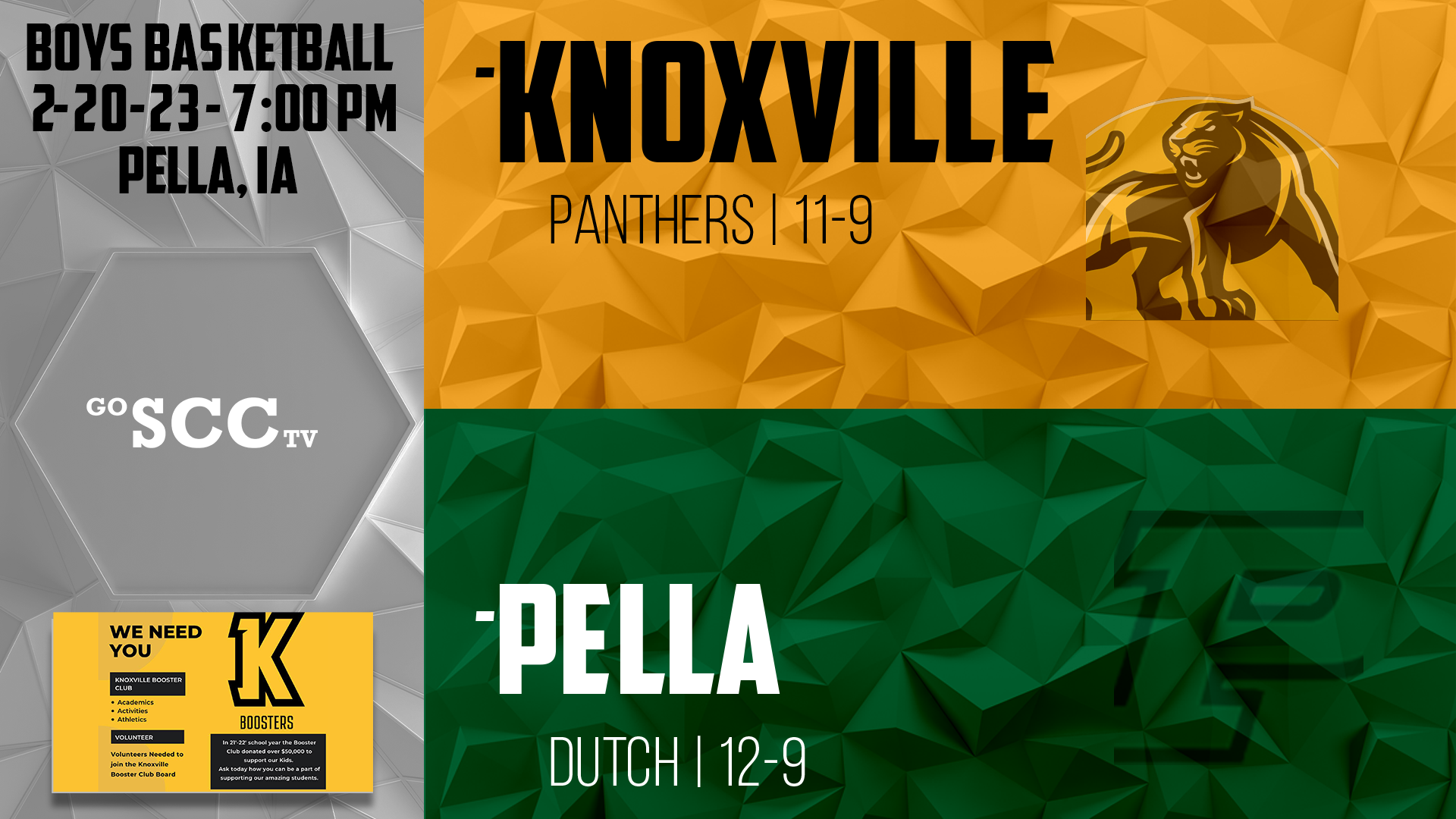 Knoxville Boys Basketball at Pella Class 3A-7 Round 1
