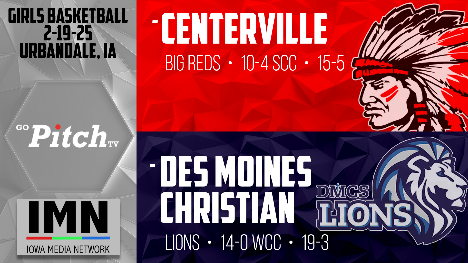Centerville Girls Basketball @ DSM Christian 2-19-25 POST SEASON