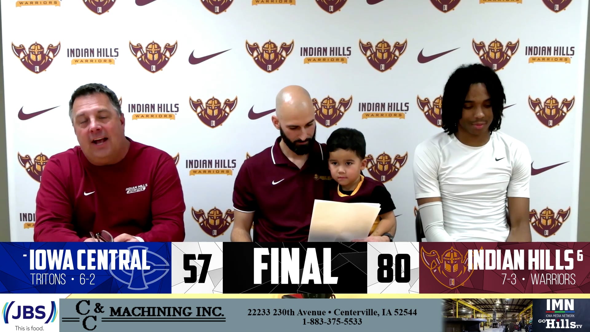 11-26-24 IHCC Men's Basketball vs Iowa Central Post Game Interview