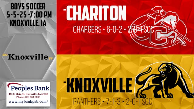 Knoxville Boys Soccer vs Chariton 5-5...