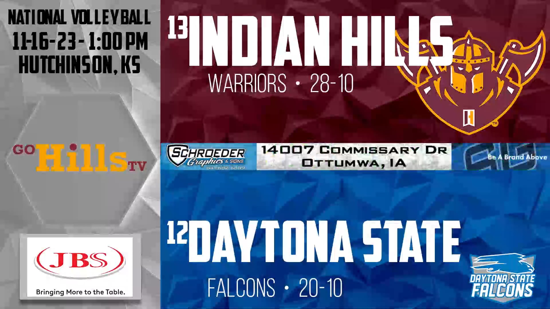 NJCAA National Tournament 11-16-23 IHCC Volleyball vs Daytona State
