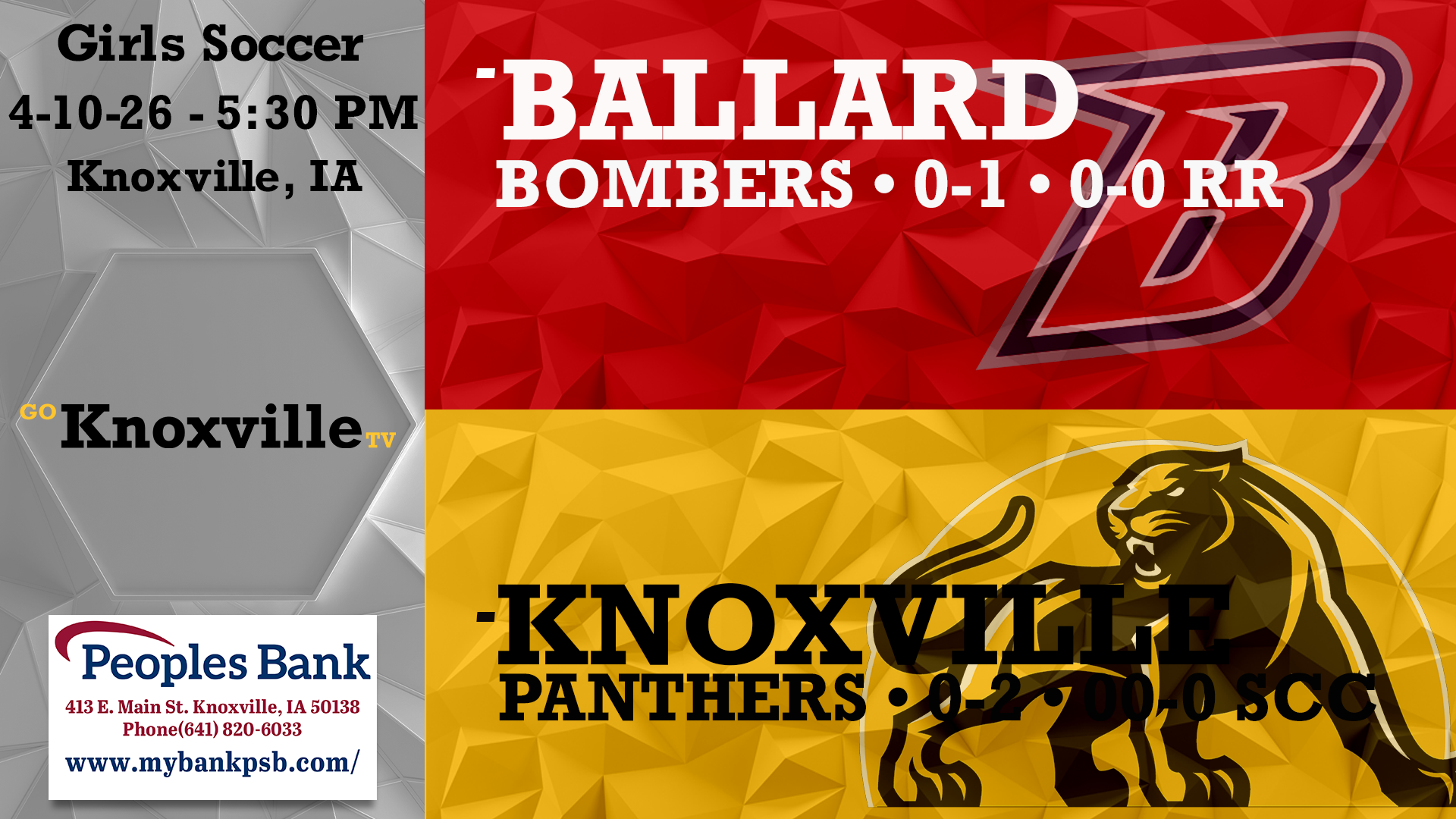 Knoxville vs Ballard Girls Soccer 4-10-26