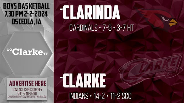 Clarke Boys basketball vs Clarinda 2-...