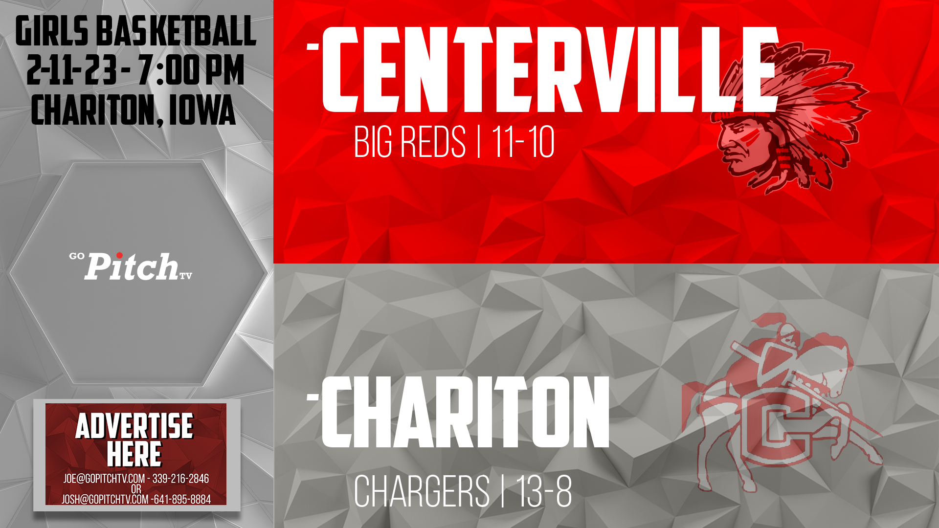 Centerville Girls Basketball at Chariton Class 3A-Region 8 Round 1
