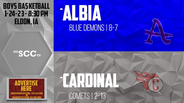 Cardinal Boys Basketball vs Albia 1-2...