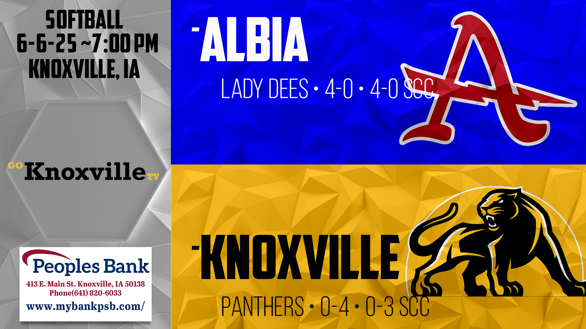 Knoxville Softball vs Albia 6-6-25