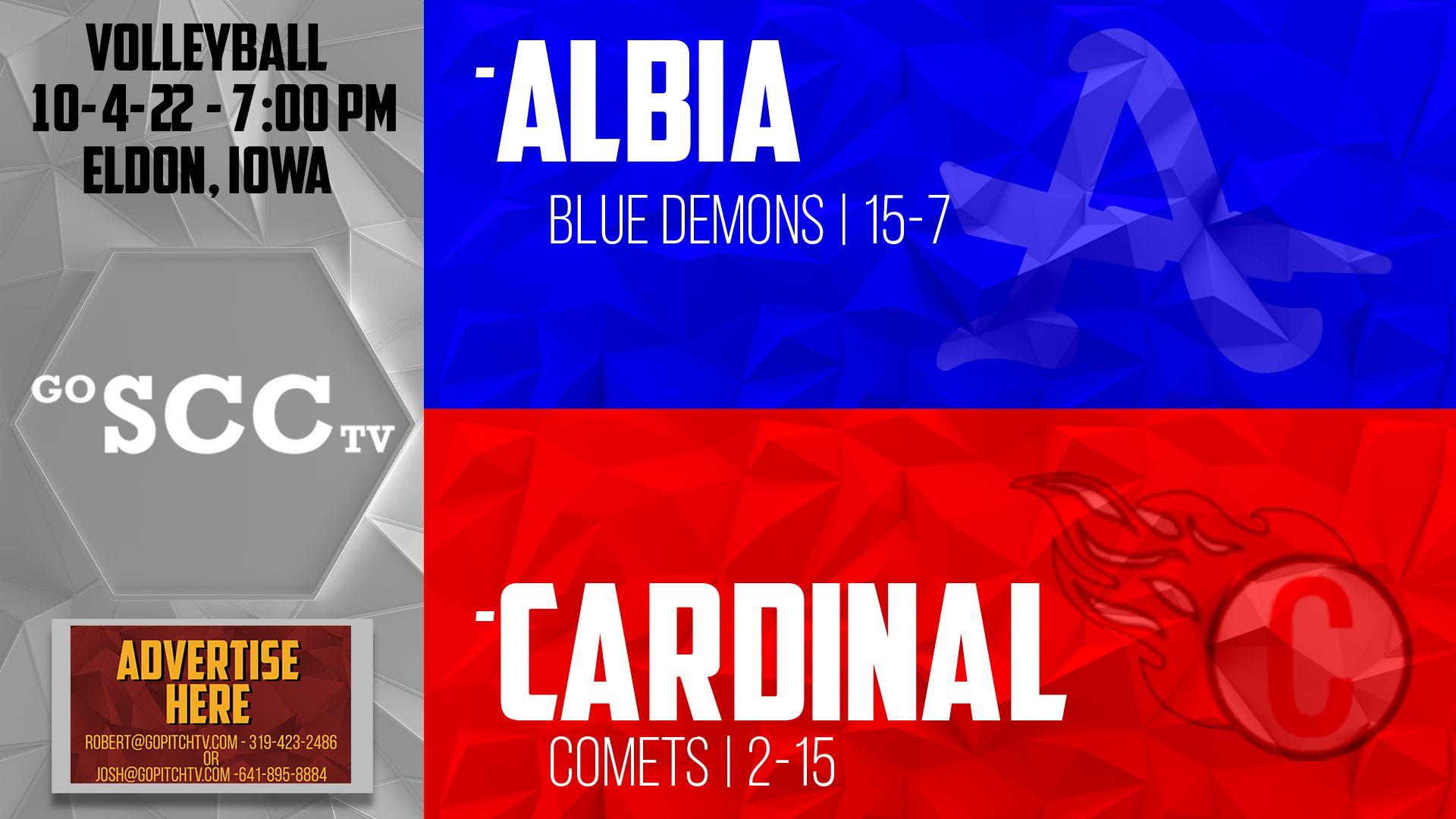 Cardinal Volleyball vs Albia 10-4-22