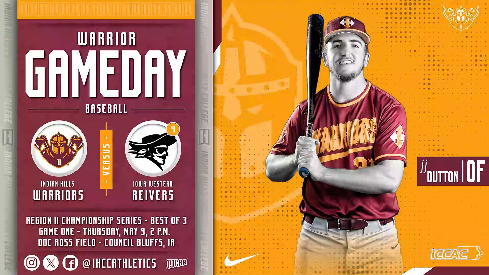 NJCAA Region XI Tournament 5-9-24 IHCC Baseball vs Iowa Western Game 1