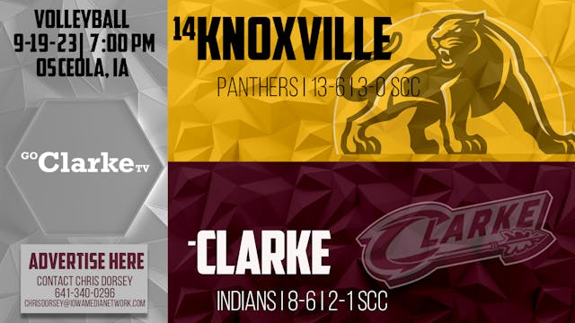 Clarke Volleyball vs Knoxville 9-19-23