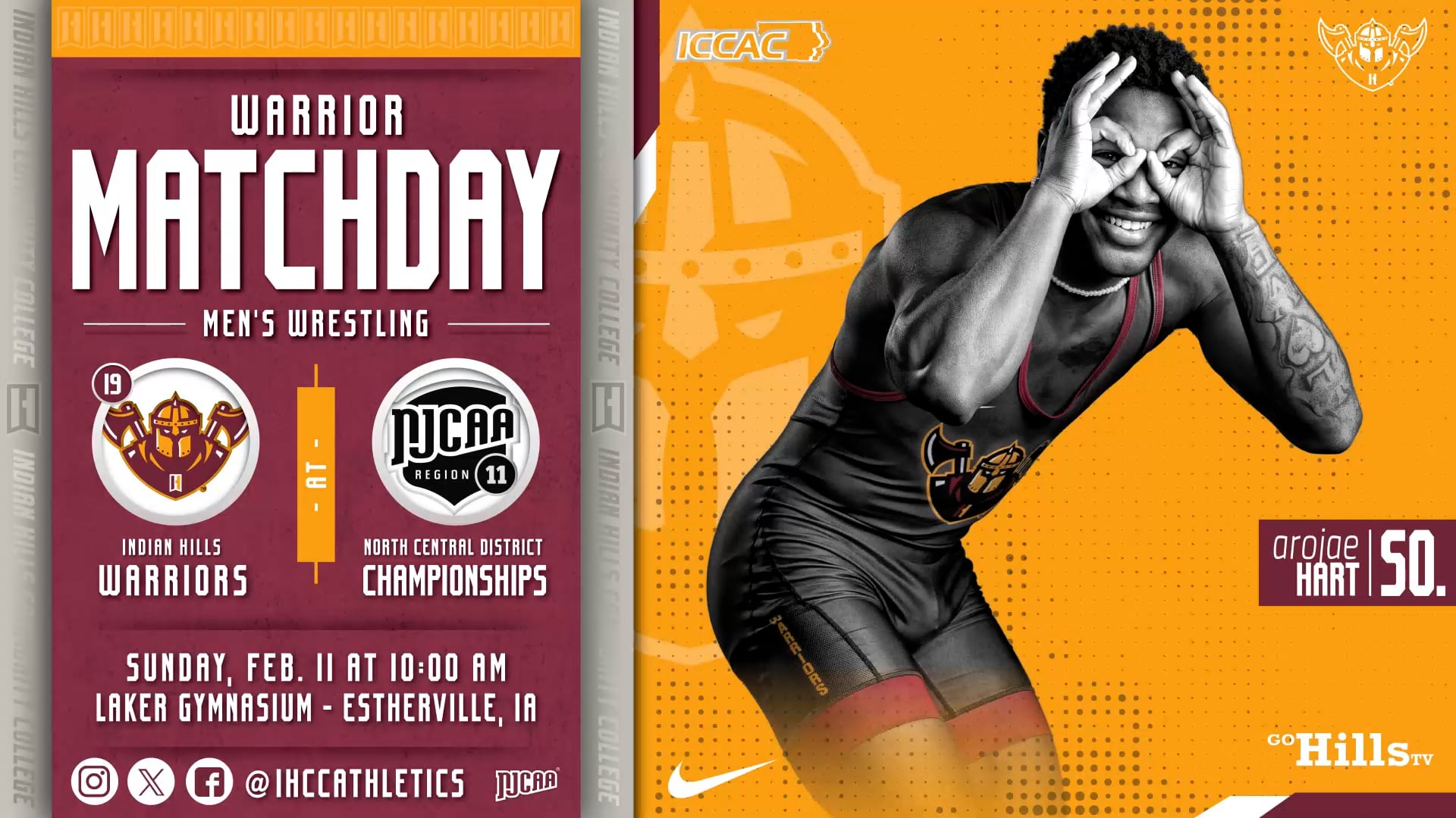 2-11-24 NJCAA Men's Wrestling North Central District Championship