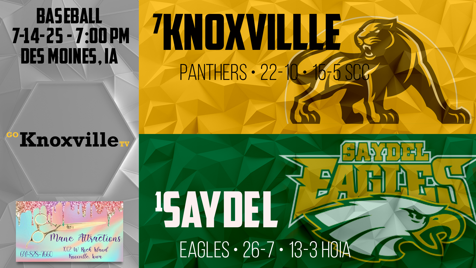 Knoxville at Saydel Baseball 7-14-25 - Post Season