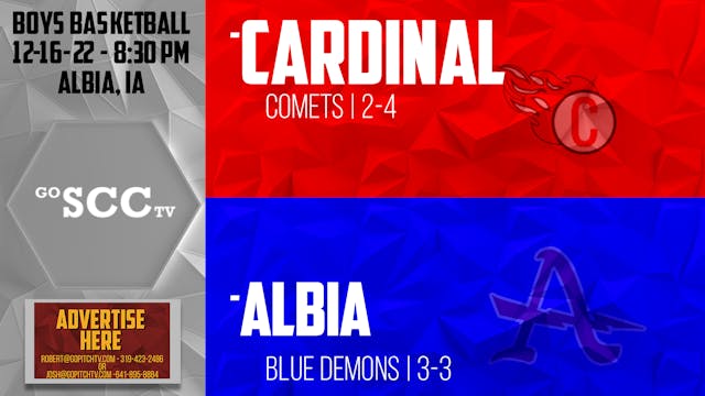 Albia Boys Basketball vs Cardinal 12-...
