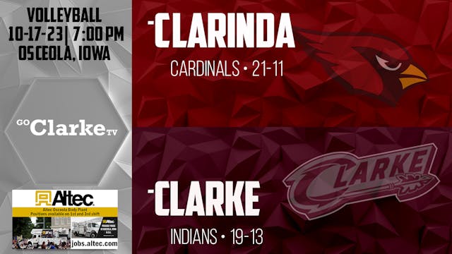 Clarke Volleyball vs Clarinda 10-17-23