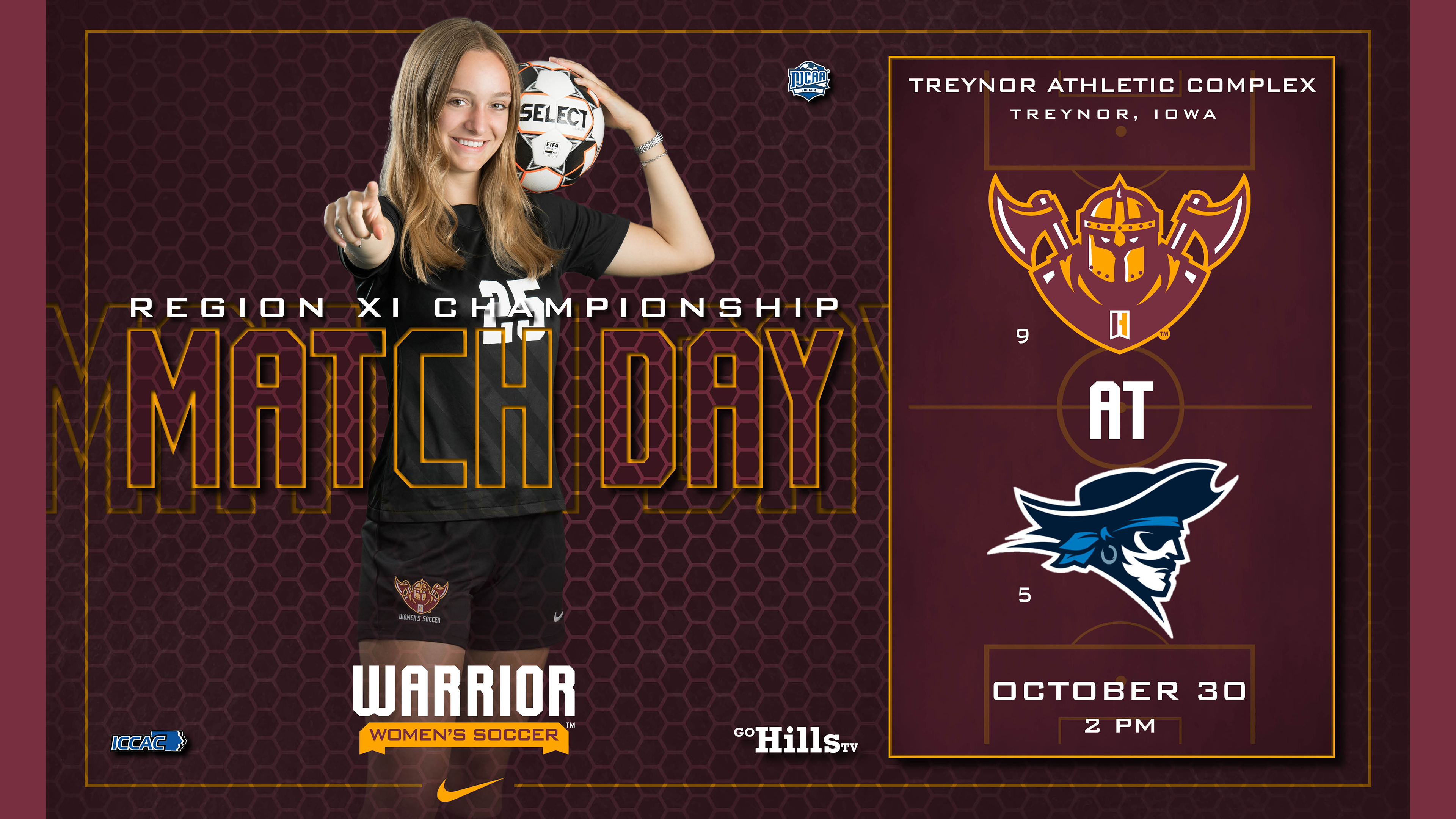 NJCAA Region XI Championship 10-30-21 IHCC Women's Soccer vs Iowa Western
