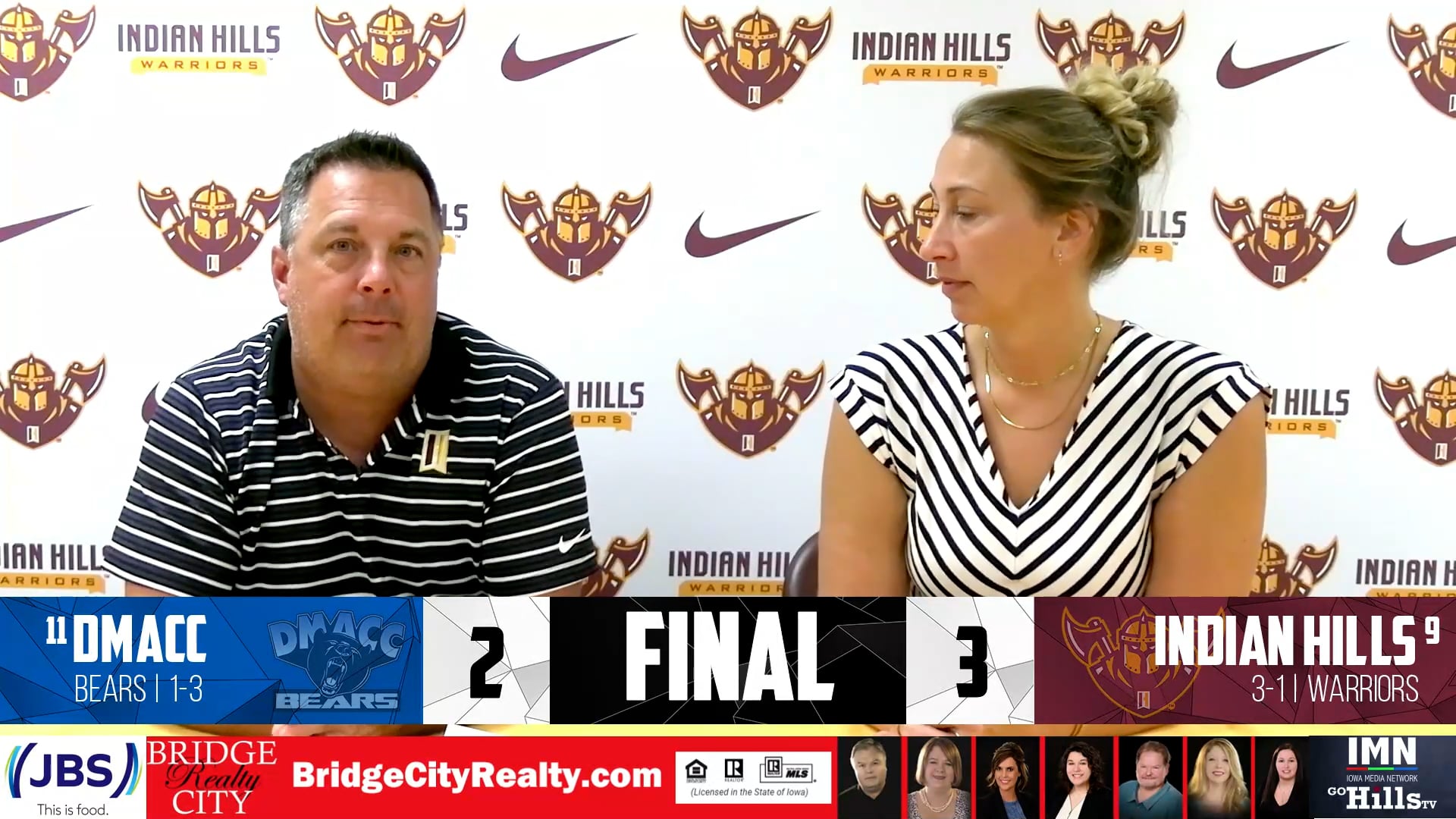 8-27-24 IHCC Volleyball vs DMACC Post Game Interview