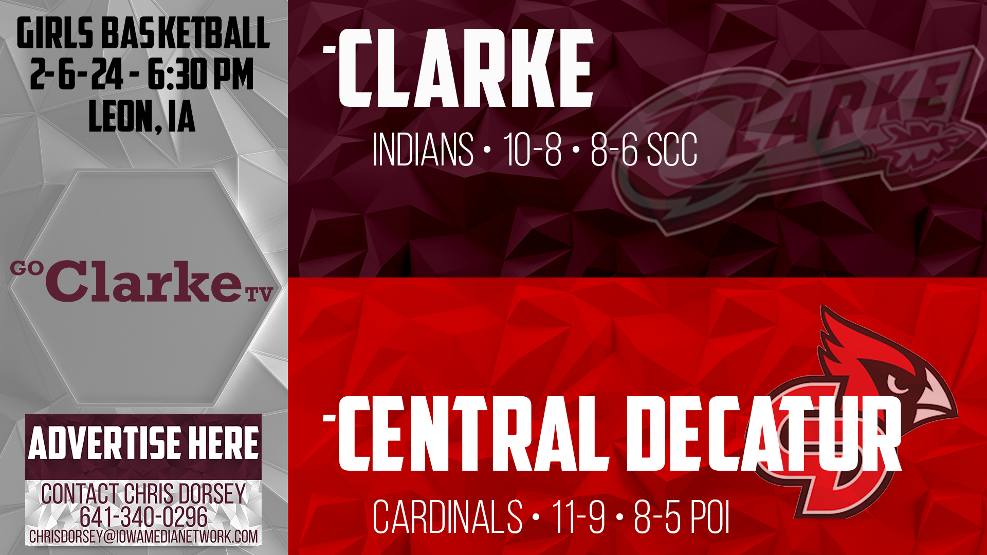 Clarke Girls Basketball @ Central Decatur 2-6-24