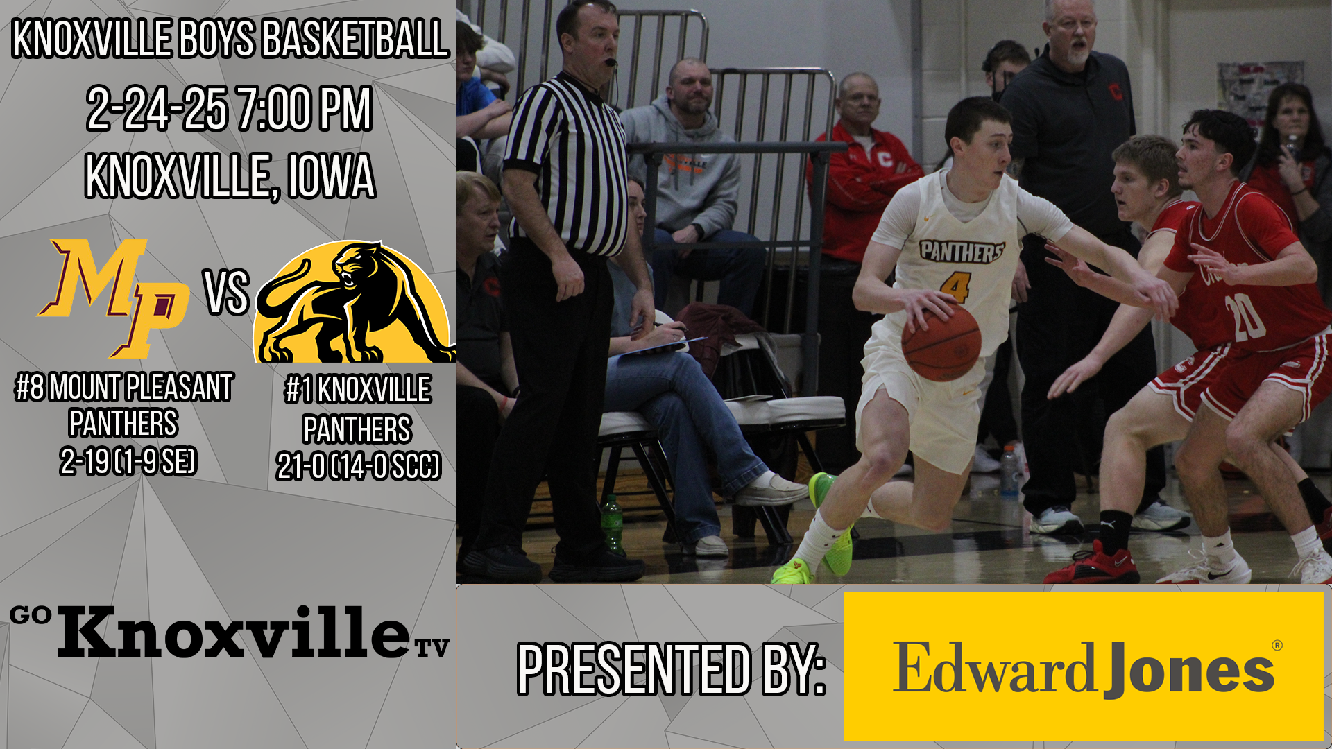 Knoxville Boys Basketball vs Mount Pleasant 2-24-25